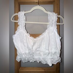 🤍 NWOT Cider Eyelet Ruffle Crop Top – Size XL 🤍